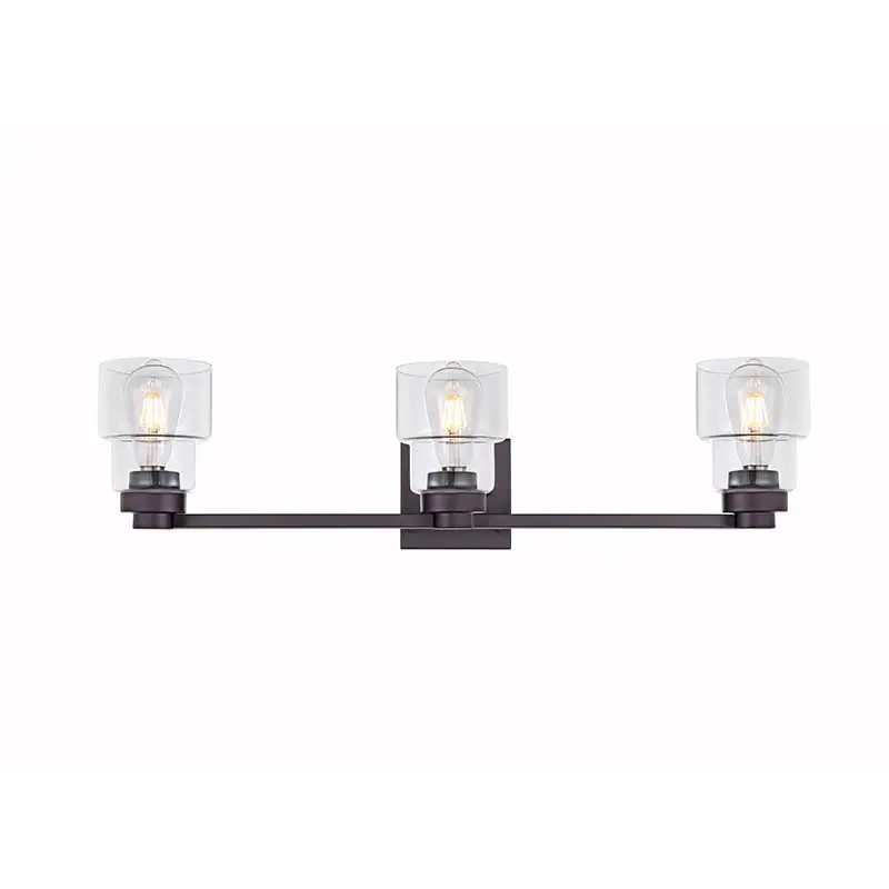 3 light clear glass oil rubber bronze bath wall mounted vanity light modern indoor fixture